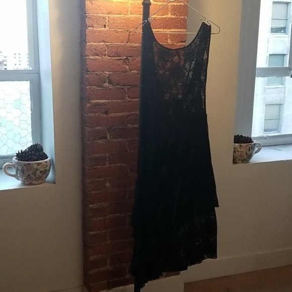 NWT Free People Florence Black Lace Slip M - Picture 4 of 5